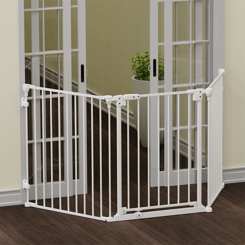 Barrière de sécurité pour enfants à 3 panneaux en métal à verrouillage facile et pliable 3035